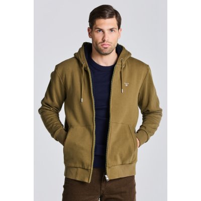 GANT D2. SHERPA FLEECE ZIP SWEAT HOODIE zelená – Zboží Mobilmania