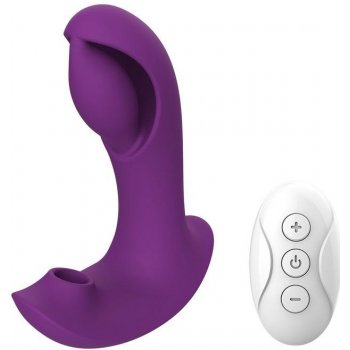 Romant Theo vibrátor do kalhotek s podtlakovým stimulátorem klitorisu fialový