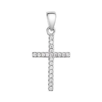 Pavona Stříbrný přívěsek křížek se zirkony bílý 14023.1 – Zboží Dáma