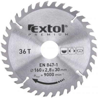 Extol Kotouč pilový s SK plátky, 160x2,0x30mm, 36T, šířka SK plátků 2,8mm – Hledejceny.cz