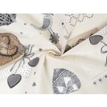 Dekorační látka LONETA - béžová srdíčka patchwork - metráž šířka 140 cm – Sleviste.cz