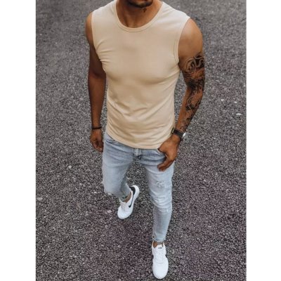 Dstreet pánské tílko bez potisku RX4918 béžové – Zbozi.Blesk.cz