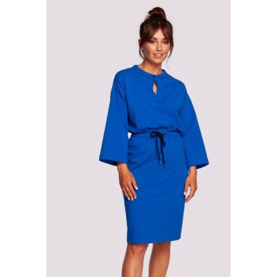 B234 Knit dress with string-tied dress royalblue