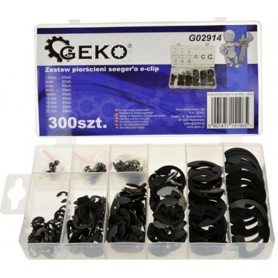 Geko G02914 Sada kroužků seegerů e-clip 300 ks – Zboží Mobilmania