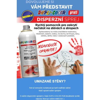 Dupli Color PROFI Disperzní sprej na stěny bílá 200ml – Sleviste.cz
