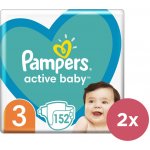 Pampers Active Baby 3 2 x 152 ks – Zboží Mobilmania