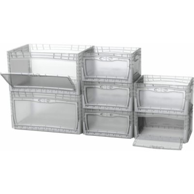 Eurobox-System Systémová krabice Eurobox s klopou, boční strana 40 x 30 x 22 cm, průhledná – Hledejceny.cz