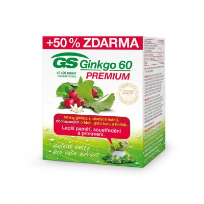 GS Ginkgo 60 mg Premium 60 tablet – Zboží Mobilmania