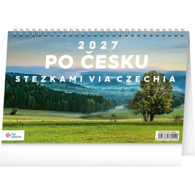 NOTIQUE stolní Po Česku stezkami Via Czechia 23,1 × 14,5 cm 2027 – Zboží Mobilmania