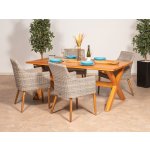 Velt Faro ratanová stolní sestava šedá 1+4 – Sleviste.cz