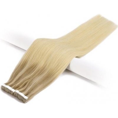 Vlasové PU pásky tape in na prodlužování vlasů 40cm ombré balayage 18/60/60 nejsvětlejší hnědá / platina – Zboží Mobilmania