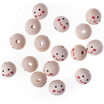 dp Craft Dřevěné korálky s obličeji (16ks) – Zboží Dáma
