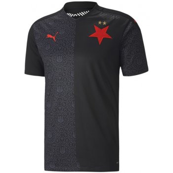 Puma SK Slavia Praha AWAY fotbalový dres dětský Černá Červená