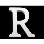 Prima-obchod dřevěná dekorace písmena abecedy 17 R bílá sněžná – Zboží Dáma