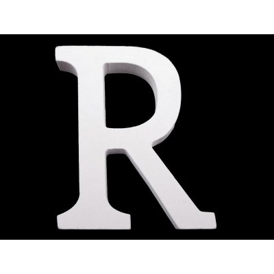 Prima-obchod dřevěná dekorace písmena abecedy 17 R bílá sněžná – Zboží Dáma