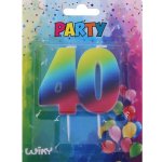 Wiky Párty svíčka číslo 40 Duha – Zboží Dáma