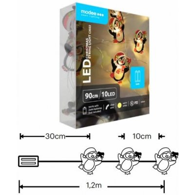 Modee ML-C3022 10LED 90cm tučňák vánoční řetěz nano, 2xAA teplá IP20 352748,00 – Hledejceny.cz