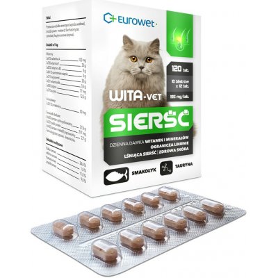 EUROWET Wita Vet Coat doplňky stravy pro kočky 120 tablet – Hledejceny.cz