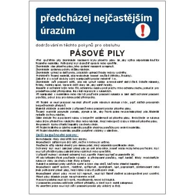 Pravidla bezpečné práce pro pásové pily | Plast, A3 – Zbozi.Blesk.cz