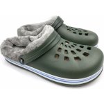 TexBase Pánské clogsy s kožíškem khaki – Sleviste.cz