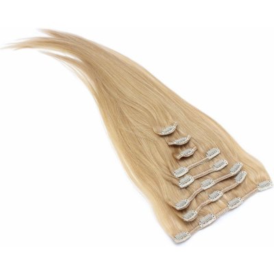 Clip in vlasy 30cm Remy pravé lidské 100g - přírodní blond