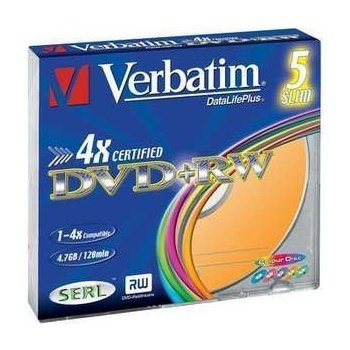 Verbatim DVD+RW 4,7GB 4x, slim case, 5ks (43297)