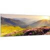 Obraz do ložnice horská krajina s východem slunce - 60 x 120 cm