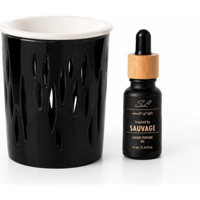 La Vie Est Belle aroma lampa černá + parfémovaný olej Sauvage – Zboží Dáma