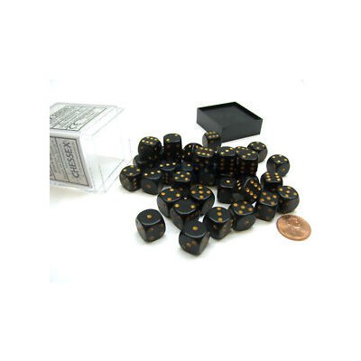 Chessex Sada 36 kostek D6 12 mm petrolejová/zlatá – Zboží Mobilmania