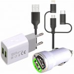 4CAR Nabíječka na mobilní telefon 3v1 (USB C, Micro USB, Lighting) - | Zboží Auto