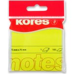 Kores samolepicí bloček neon žlutý 75 x 75 mm, 100 listů – Zbozi.Blesk.cz