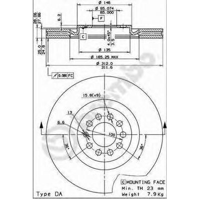 BREMBO Brzdový kotouč COATED DISC LINE - 312 mm BRE 09.7880.11 – Zbozi.Blesk.cz