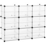 SONGMICS Úložný box s dvířky set 9 ks plast pro domácnost 123 × 31 × 93 cm – Hledejceny.cz