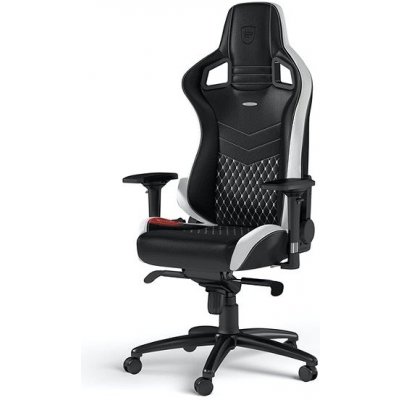 Noblechairs EPIC Genuine leather, černá/bílá/červená – Sleviste.cz