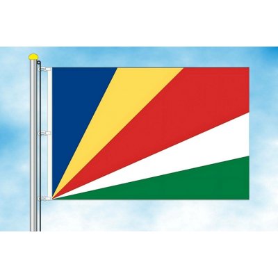 LIBEA, s.r.o. Vlajka Seychel Rozměr: 150×225 cm, Uchycení: Karabiny na stožár – Hledejceny.cz