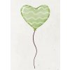 Plakát Plakát Zelený balónek srdce