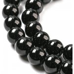 Skleněné korálky - černé - ∅ 6 mm - 10 ks – Sleviste.cz