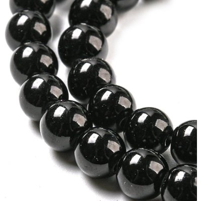 Skleněné korálky - černé - ∅ 6 mm - 10 ks – Sleviste.cz