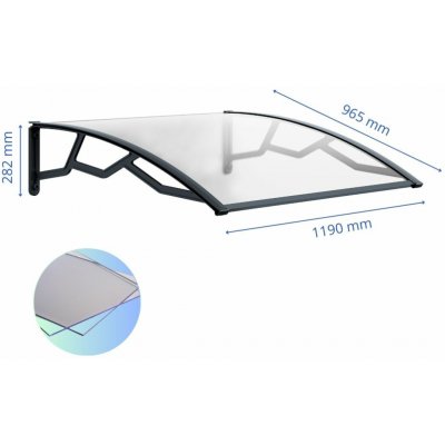 ARTPLAST vchodová stříška 100x120cm čirá – Zbozi.Blesk.cz