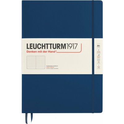 Leuchtturm 1917 Tečkovaný zápisník v pevné vazbě A4+ 235 listů tmavě modrý – Zboží Živě
