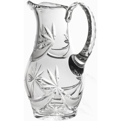 Bohemia Crystal Broušený skleněný džbán s uchem brus Mašle 1300ml – Zboží Dáma
