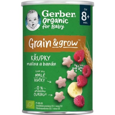 GERBER Organic křupky s malinami a banánem 35 g – Zboží Mobilmania