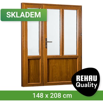 SKLADOVÁ-OKNA REHAU Smartline+ Bílá dovnitř / Zlatý dub ven pravé 148 x 208 cm – Hledejceny.cz