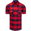Pánská Košile Dstreet pánská košile s krátkým rukávem Nalnt KX0948 36624-7 navy-červená