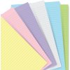 Filofax poznámkový papír linkovaný 6 barev náplň diářů A5