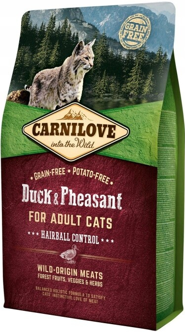 Carnilove Krmivo suché pro kočky Kachna a bažant Hairball Control 2 kg