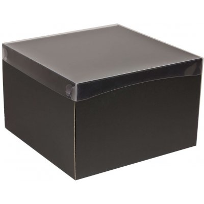 Dárková krabice s průhledným víkem 300x300x200 mm, černá – Zboží Mobilmania
