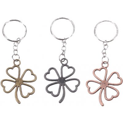 Přívěsek na klíče Wiky čtyřlístek kov 3 barvy růžová – Hledejceny.cz