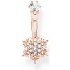 Náušnice Thomas Sabo kusová náušnice Snowflake with white stones rose gold H2255-416-14