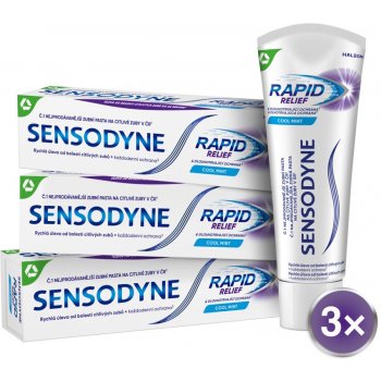 Sensodyne Zubní pasta pro citlivé zuby Rapid 3 x 75 ml